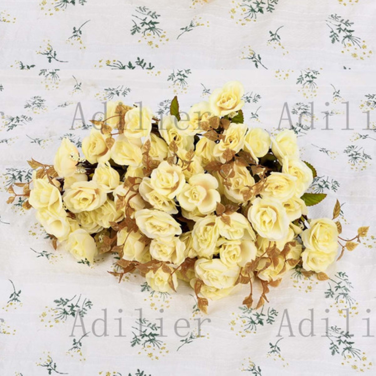 5 Ramos Flores Artificiales Decoracion Hogar 70 Flores AMARILLA