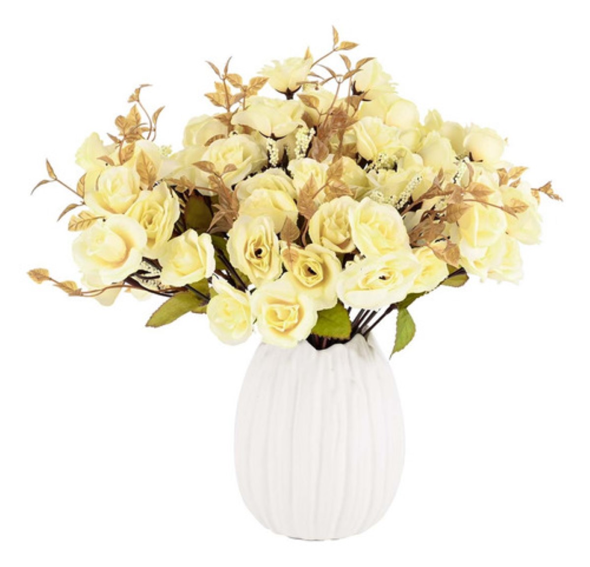 5 Ramos Flores Artificiales Decoracion Hogar 70 Flores AMARILLA