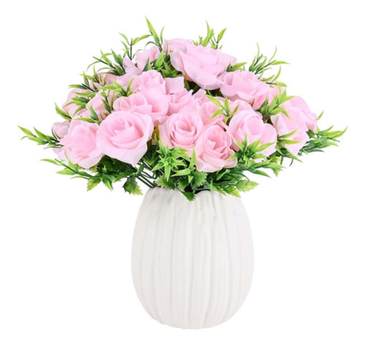 5 Ramos Flores Rose Artificiales Rama Decorativa 35 Flores ROSA CLARO