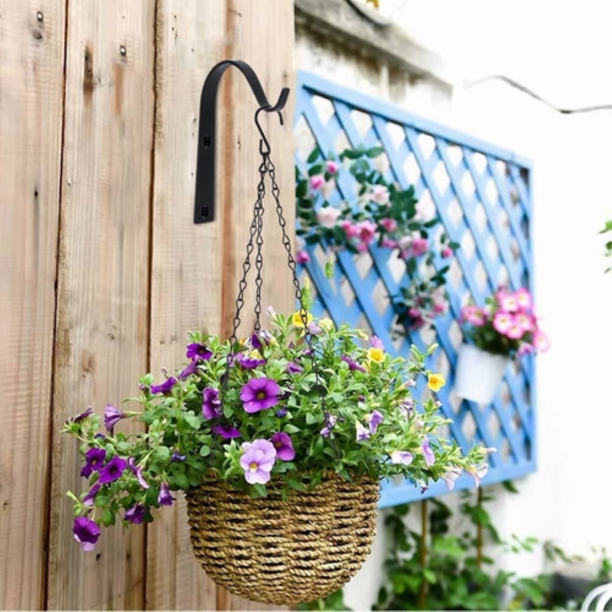 Gancho De Pared Para Colgar Plantas Para Maceta, 8 Piezas NEGRO