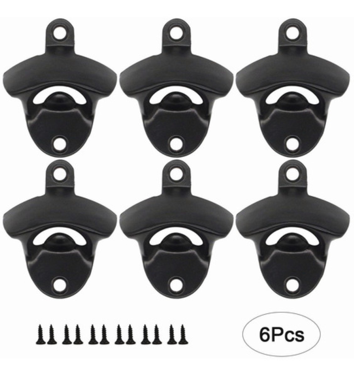 Abre Sodas De Pared Hierro Destapador 6 Piezas NEGRO