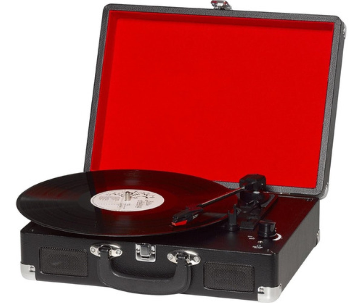 Tocadiscos Con Bluetooth Usb Reproductor De Discos De Vinilo Negro/rojo