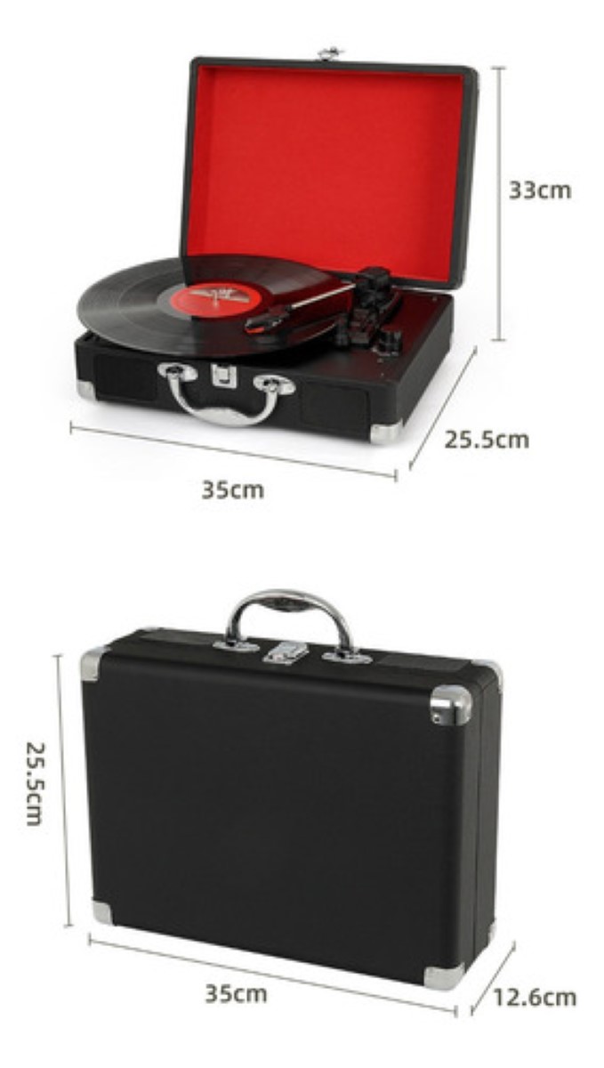 Tocadiscos Con Bluetooth Usb Reproductor De Discos De Vinilo Negro/rojo
