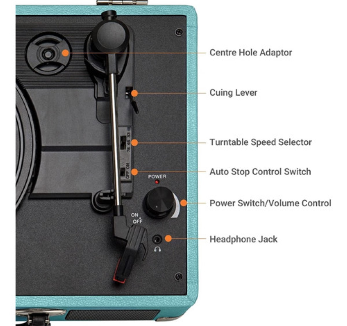 Tocadiscos Con Bluetooth Usb Reproductor De Discos De Vinilo Azul