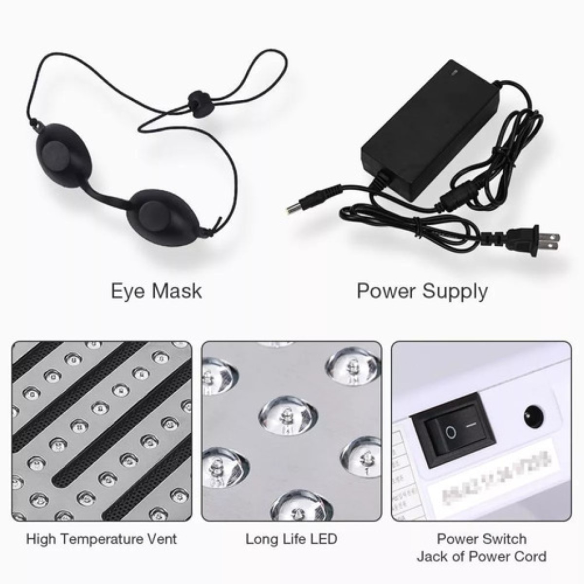 Máquina Terapia Facial Con Luz Led 7 Colores Cuidado De Piel blanco