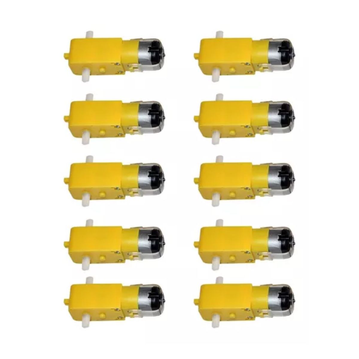 10 Pieza Motorreductor Recto 48:1 Motor 2 Ejes Carro amarillo