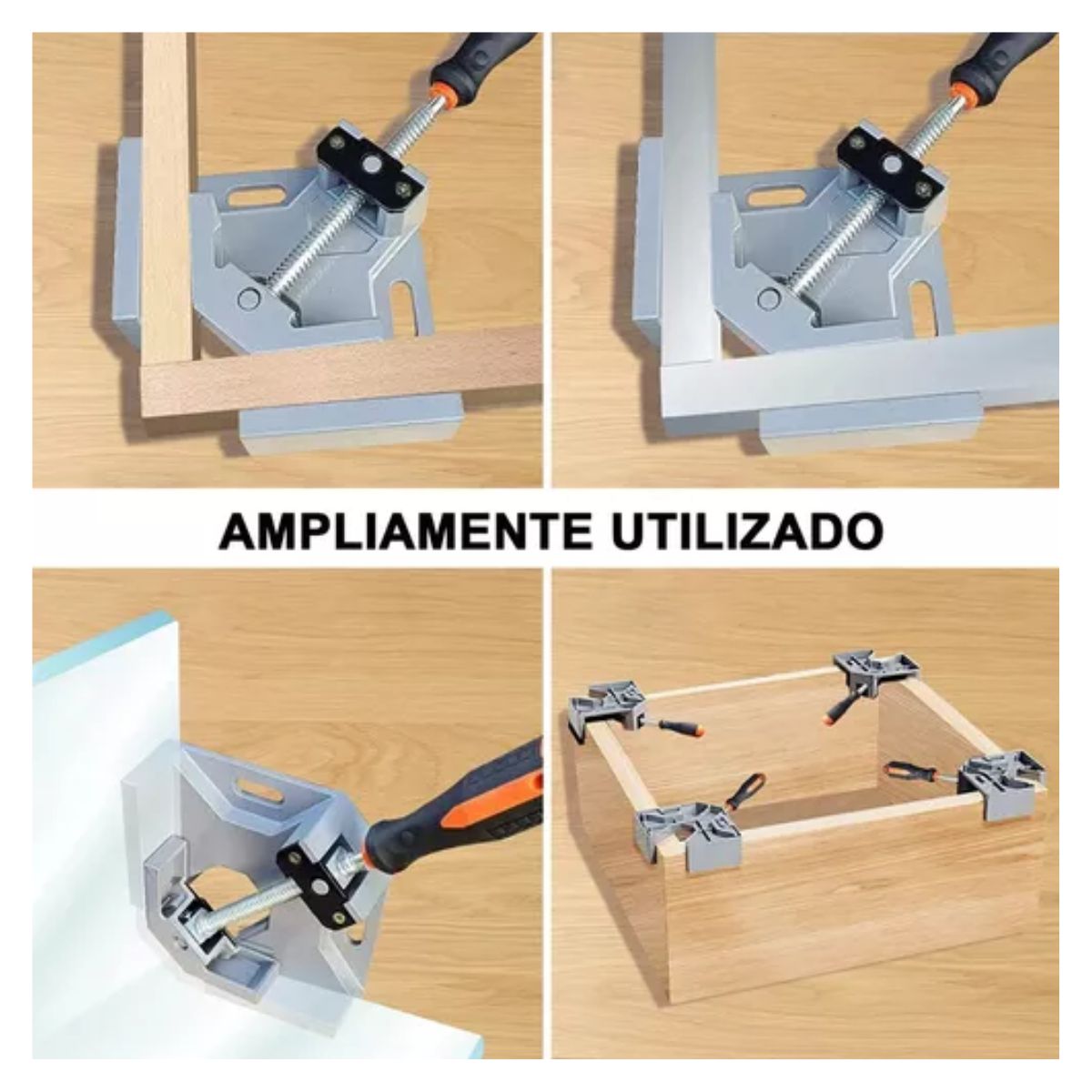Prensa Esquinera Para Madera Y Metal Apertura 90 4 Piezas gris