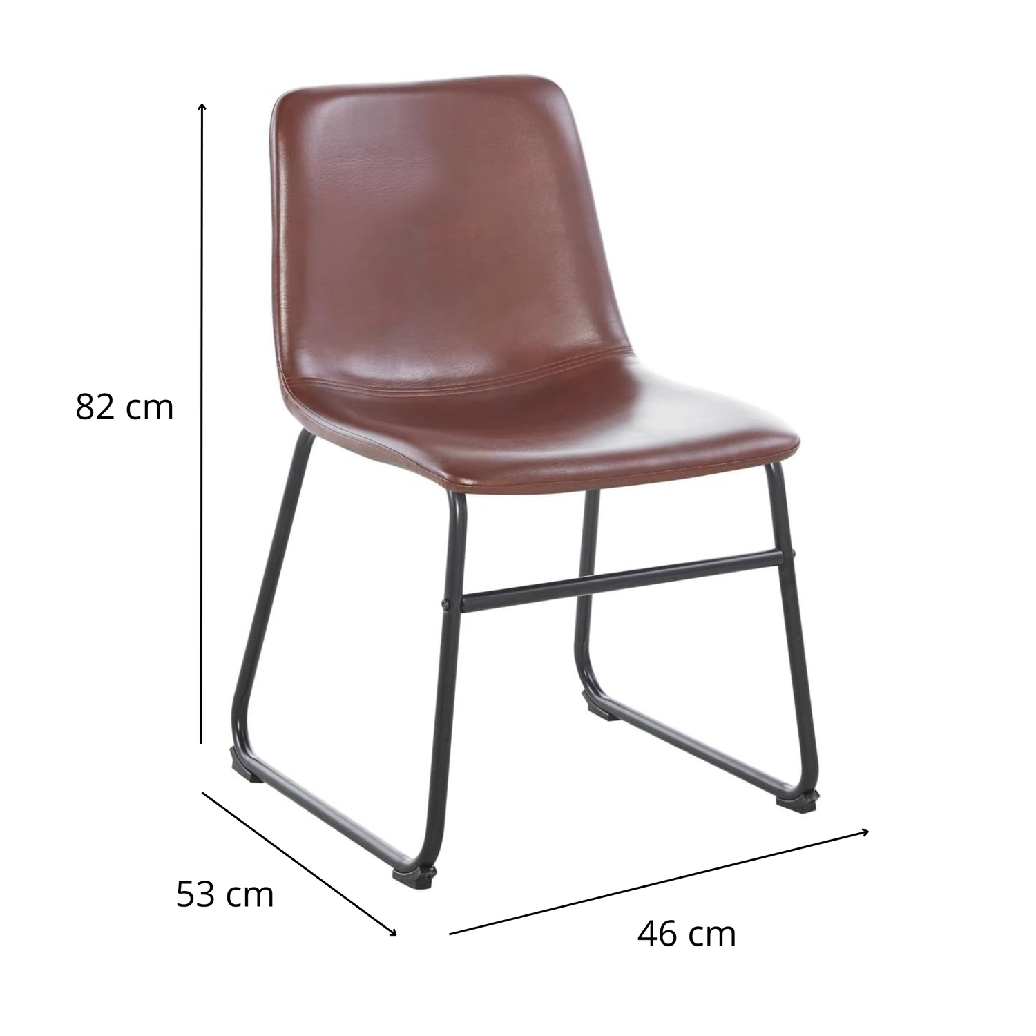 Set de 4 Sillas de Comedor Tapizado de Ecocuero Café