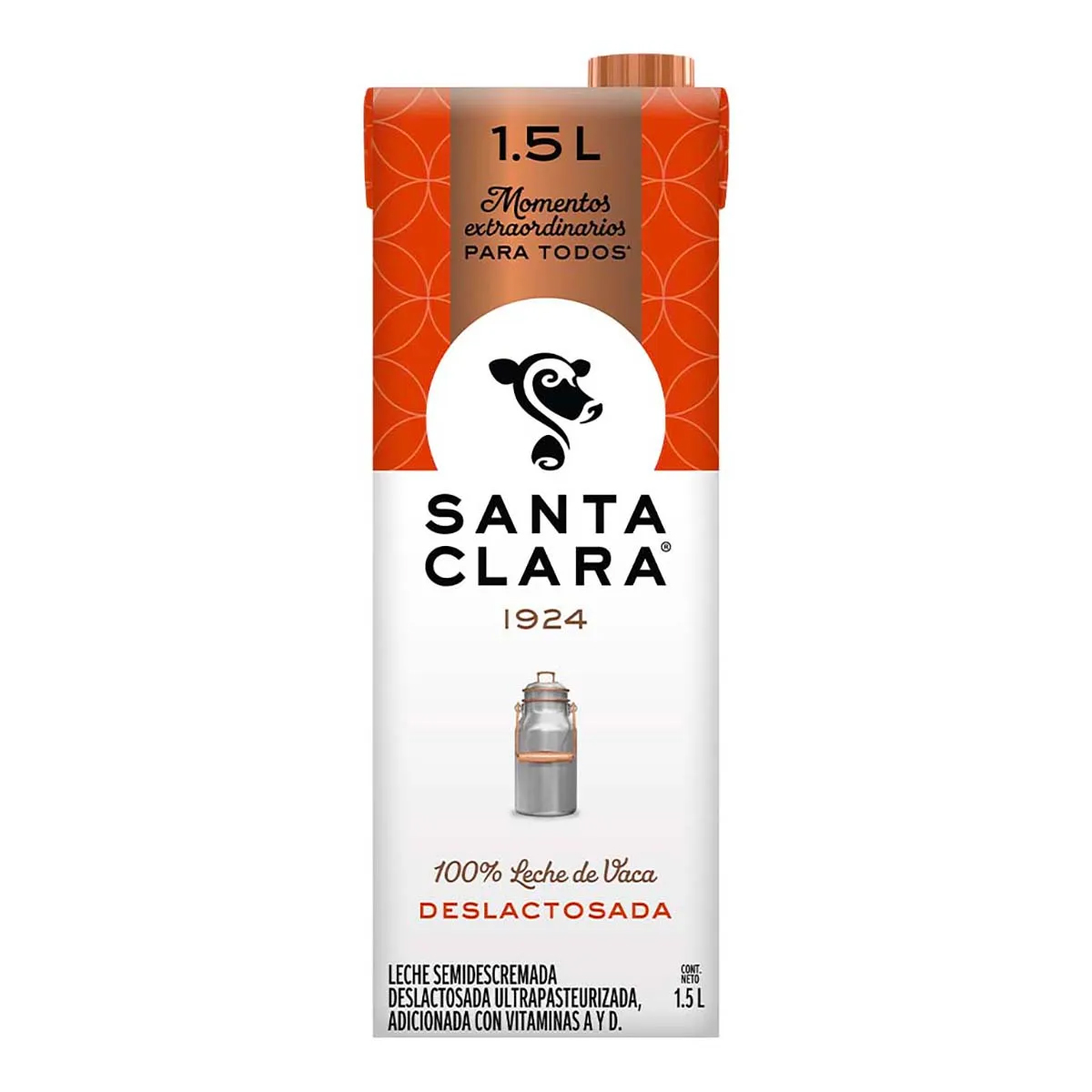 Leche Santa Clara Deslactosada 1.5 litros Pack con 4 Piezas