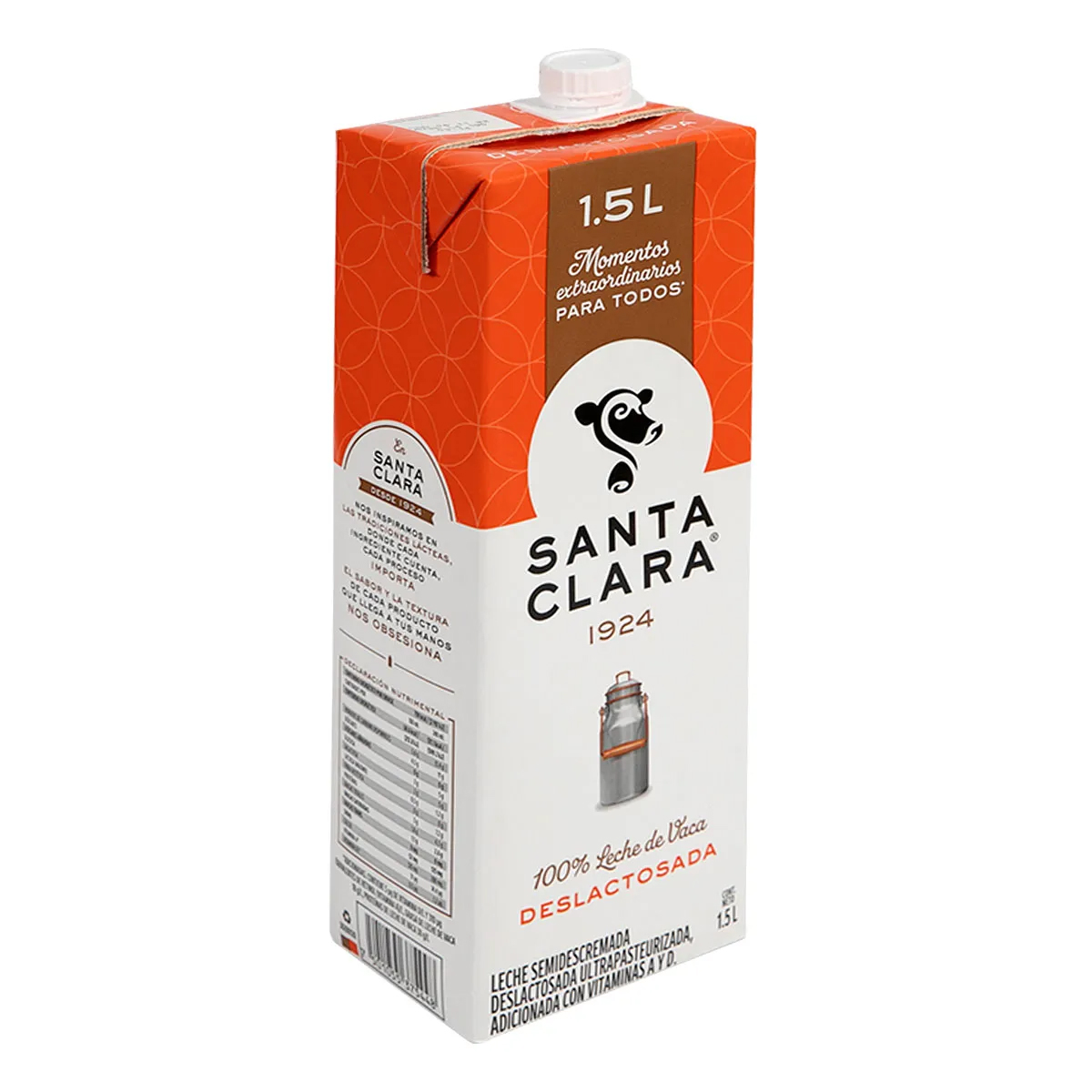 Leche Santa Clara Deslactosada 1.5 litros Pack con 4 Piezas