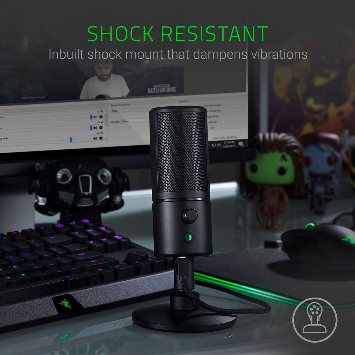 Micrófono Condensador Gamer  Razer Seiren X USB Negro Reacondicionado Tipo A