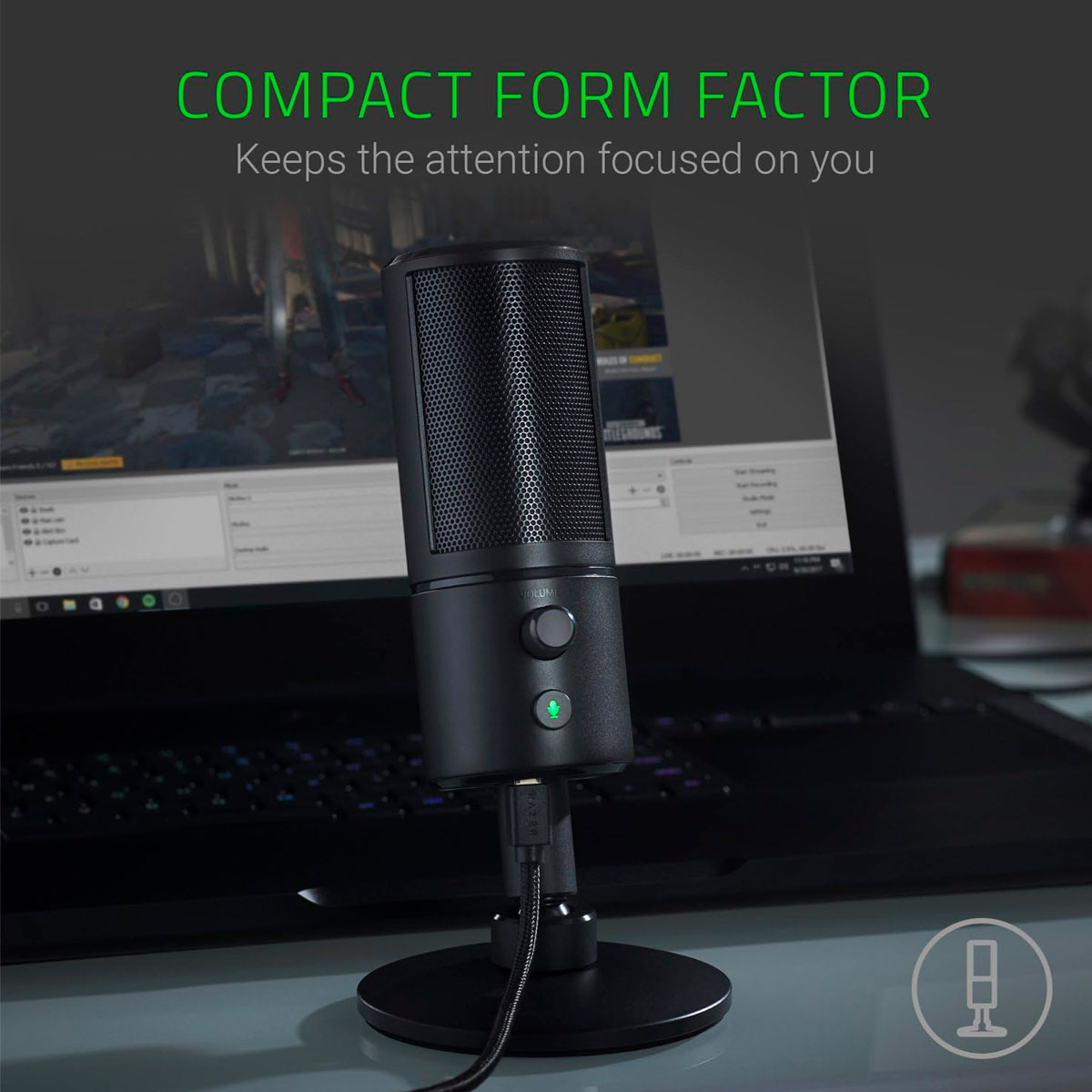 Micrófono Condensador Gamer  Razer Seiren X USB Negro Reacondicionado Tipo A