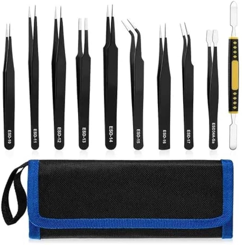 Kit Pinzas Antiestáticas Precisión Herramienta Electronica