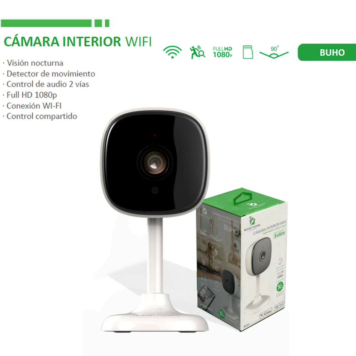 Cámara Interior Rocket House Buho Wifi Full HD