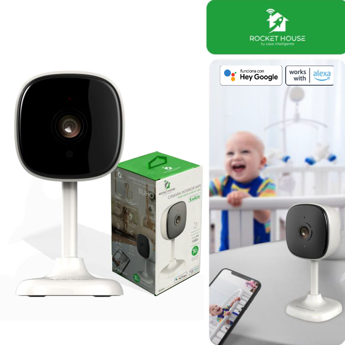 Cámara Interior Rocket House Buho Wifi Full HD