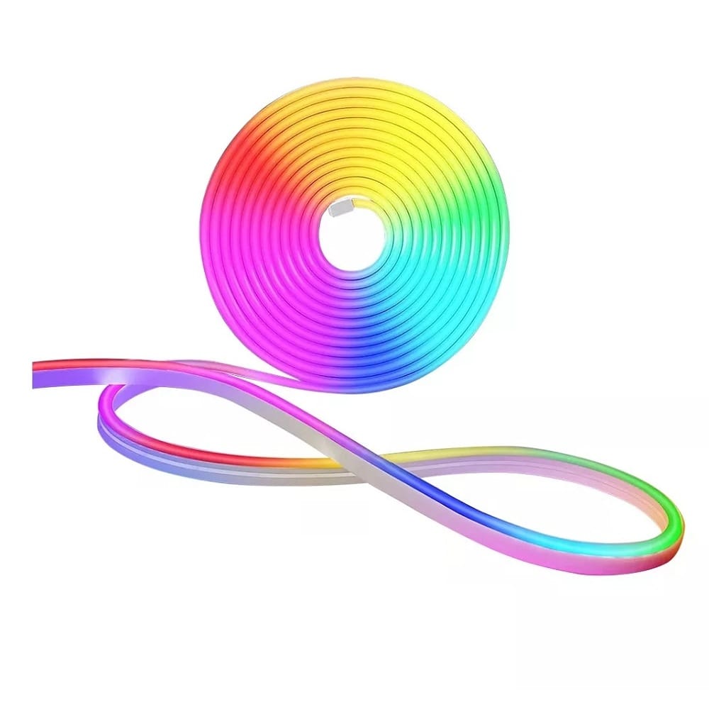 Tira De Luz Led Rgb De Neón Ip65 Flexible Bluetooth De 5m