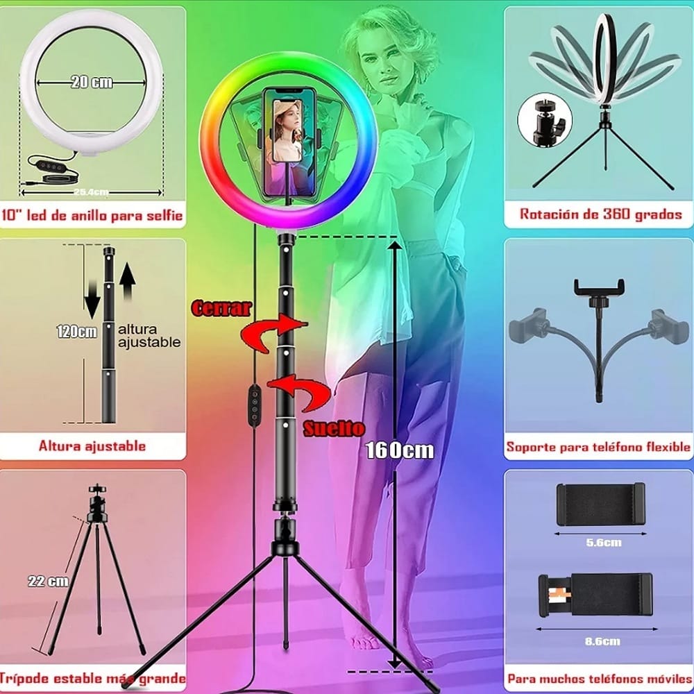 Aro De Luz Profesional Maquillaje Led Iluminacion Fotografia