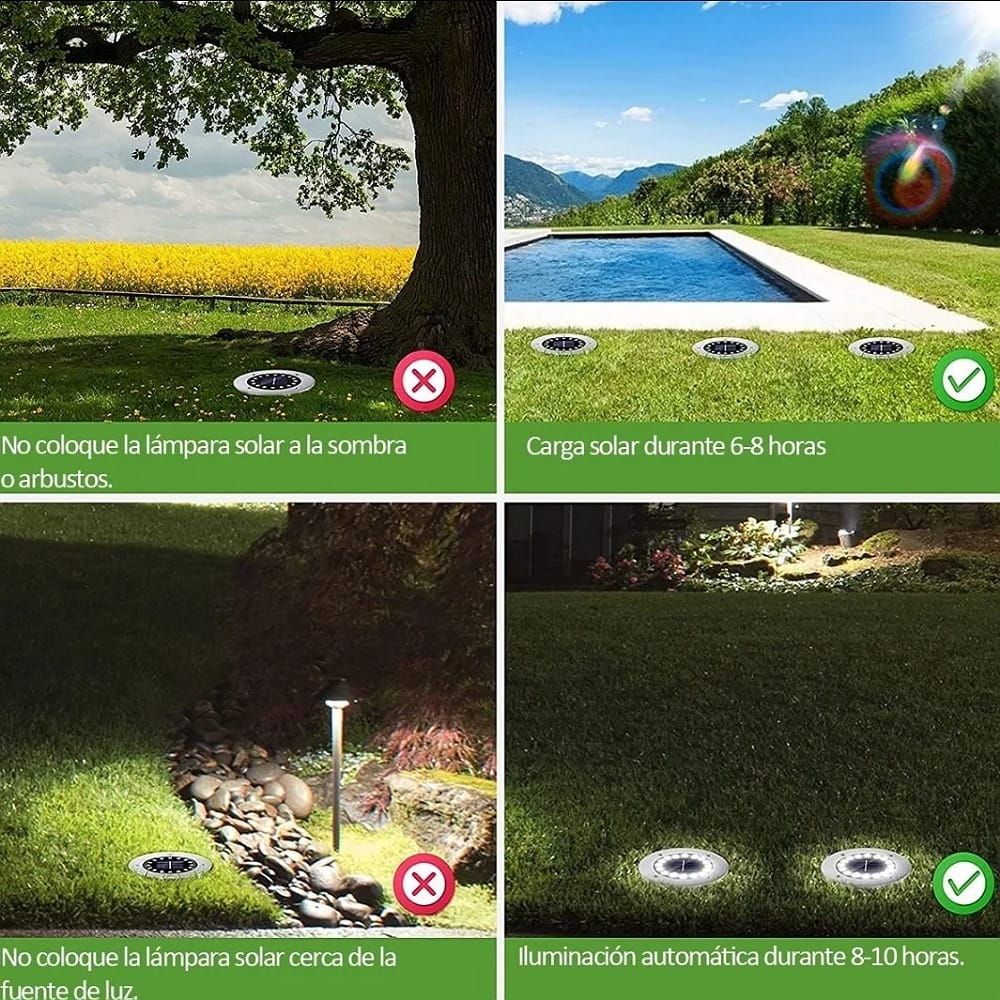 Bylifity Lampara Solar Luz Led Exterior De Jardin 16leds