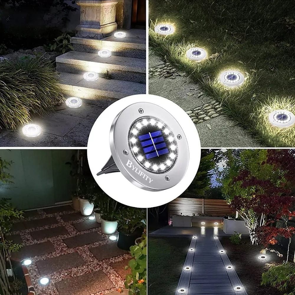 Bylifity Lampara Solar Luz Led Exterior De Jardin 16leds