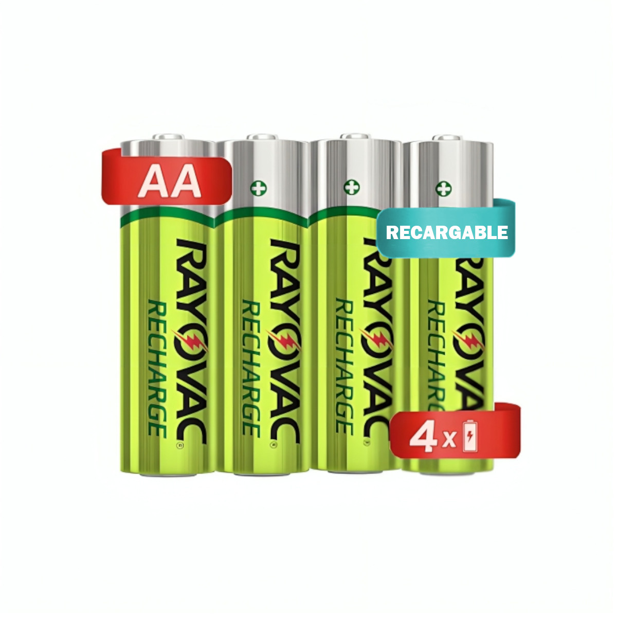 4 Pilas Baterias Recargables Rayovac Tamaño AA 1350 mAh.