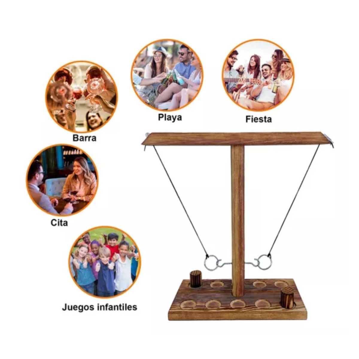 Juegos De Lanzamiento De Gancho Y Anillo Para Bar Y Fiesta marron