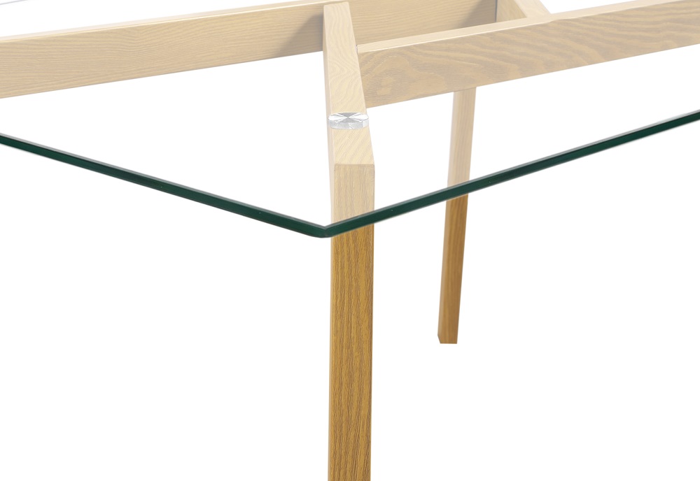 Comedor Neri Café 6 Sillas Rectangular Tubular y Cristal.