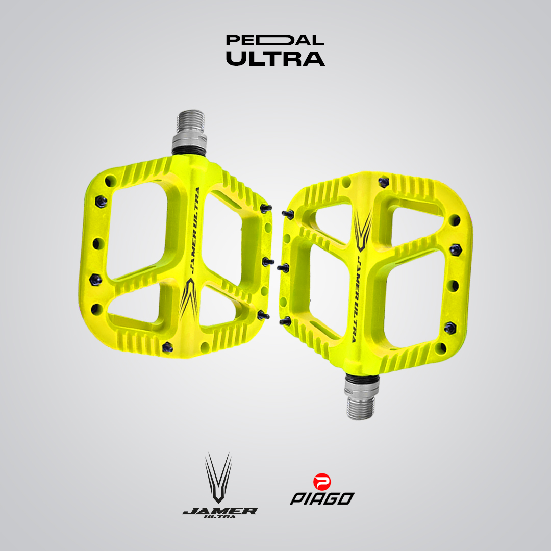 Pedal Bicicleta Nylon Mtb Pin Removible Eje De Cromoly Amarillo