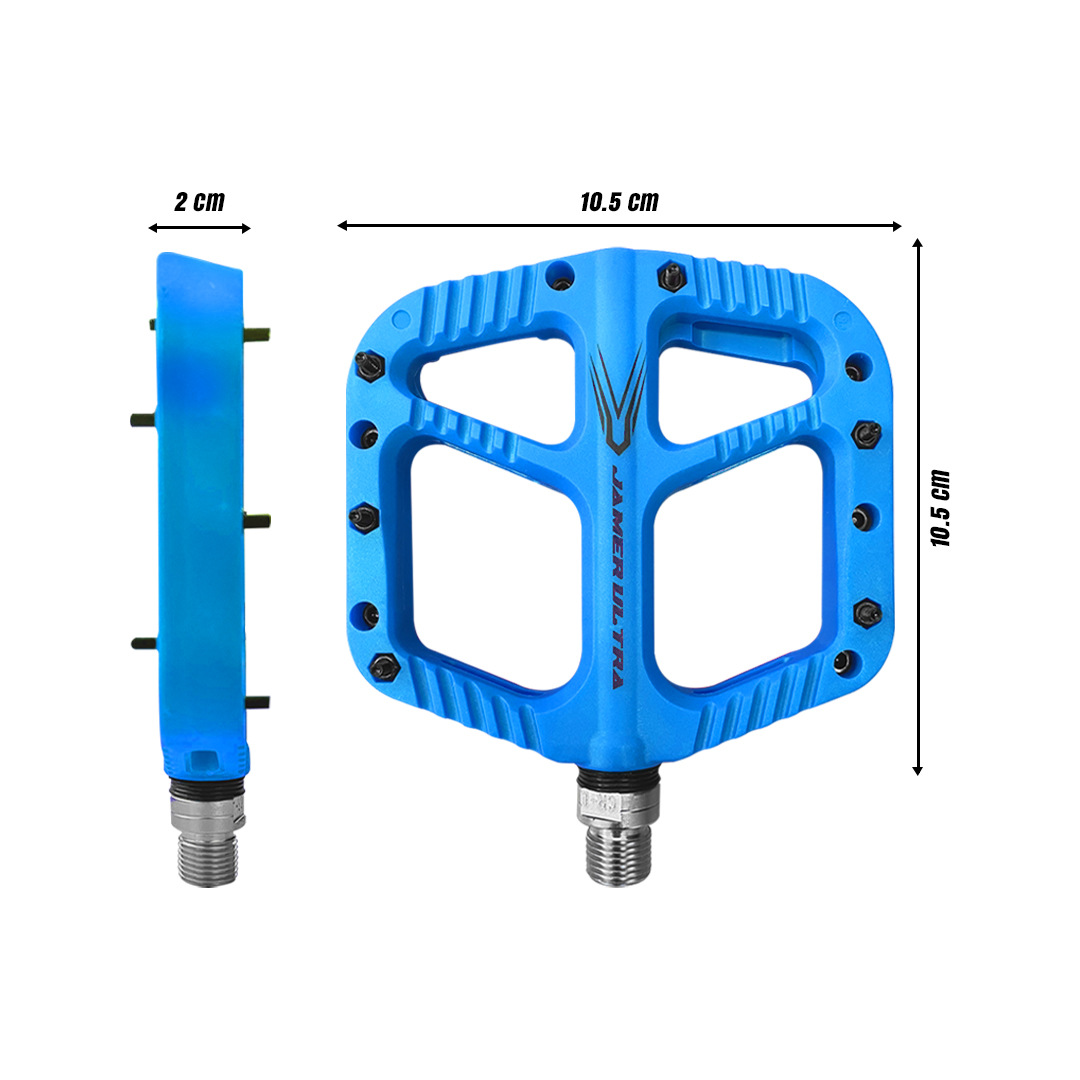 Pedal Bicicleta Nylon Mtb Pin Removible Eje De Cromoly Azul