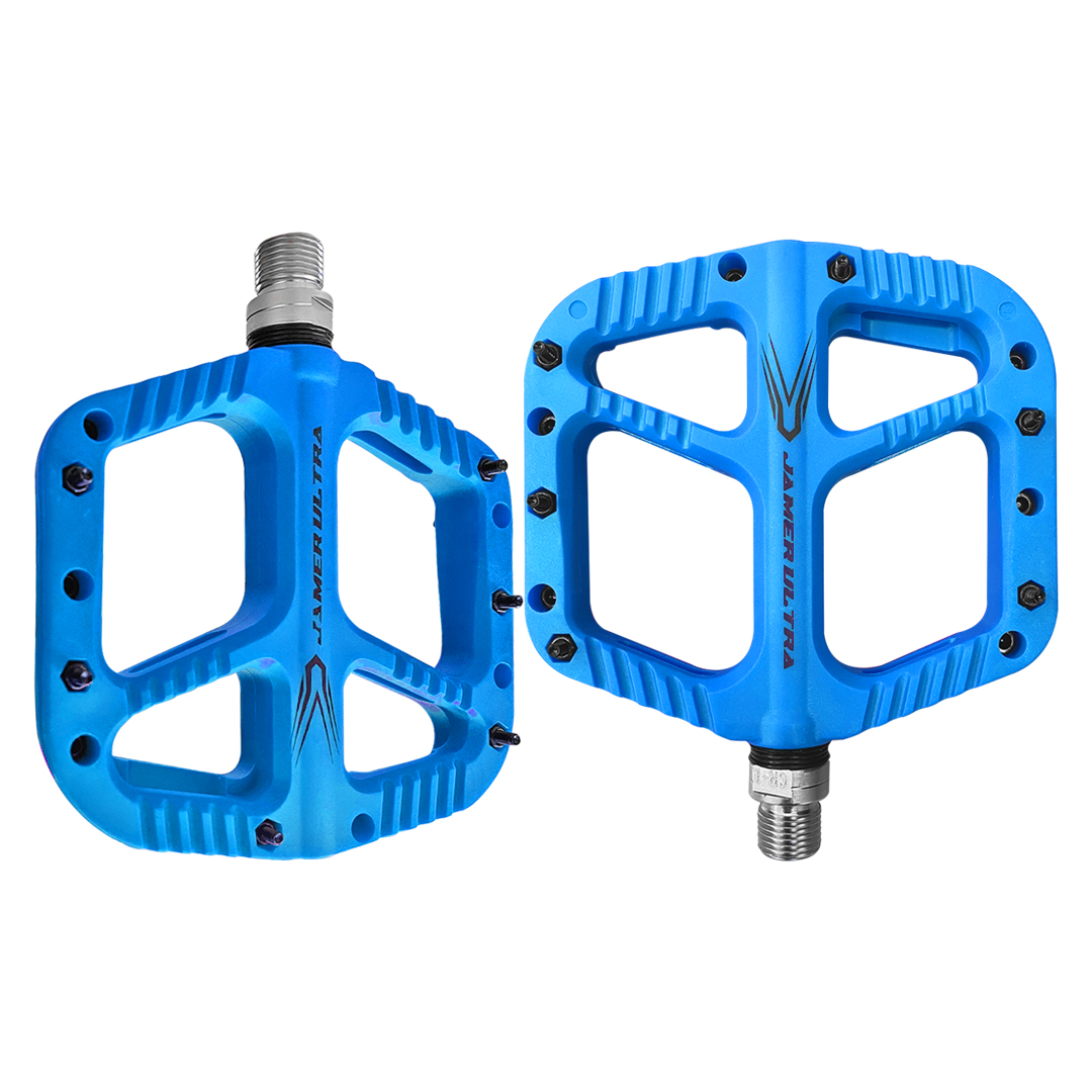 Pedal Bicicleta Nylon Mtb Pin Removible Eje De Cromoly Azul