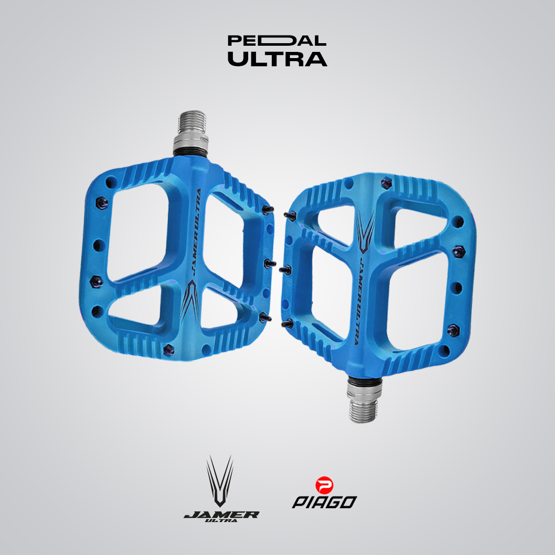 Pedal Bicicleta Nylon Mtb Pin Removible Eje De Cromoly Azul