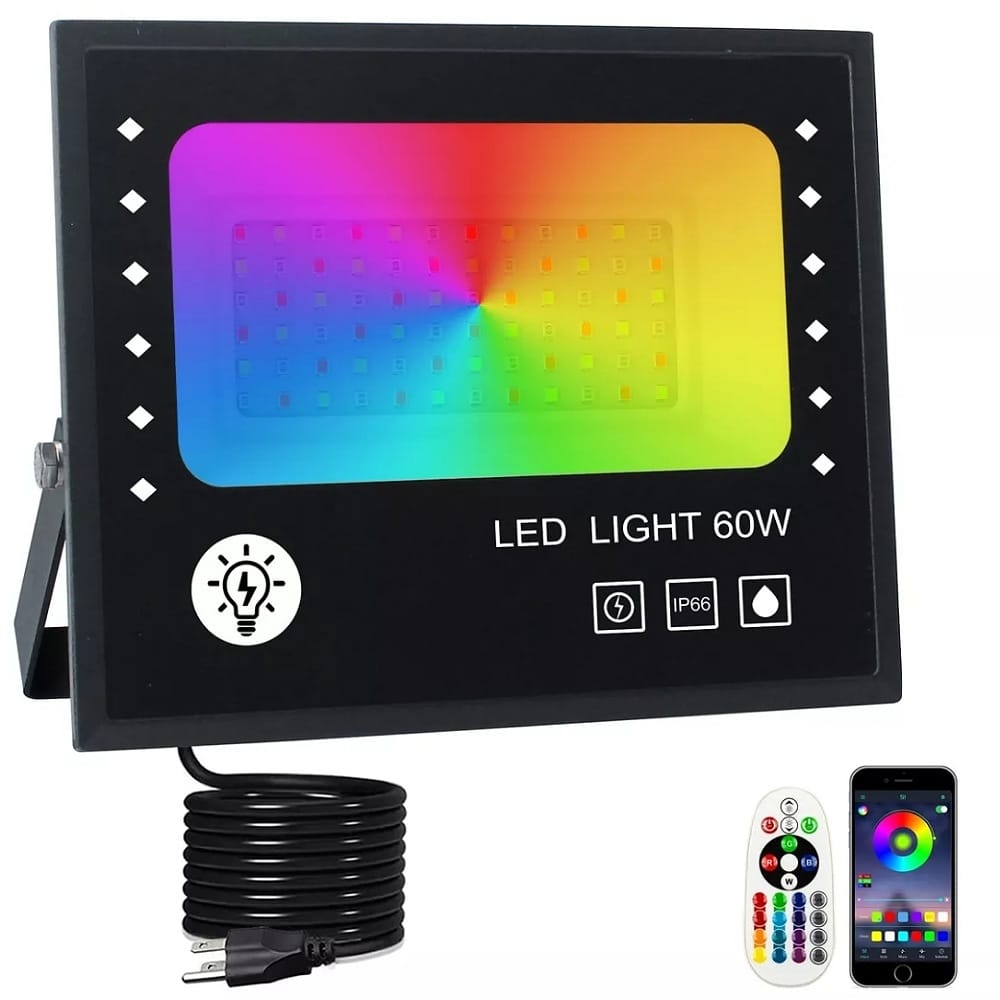 Reflector Led Exterior Rgb 60w Ip66 Para Fiesta Jardín