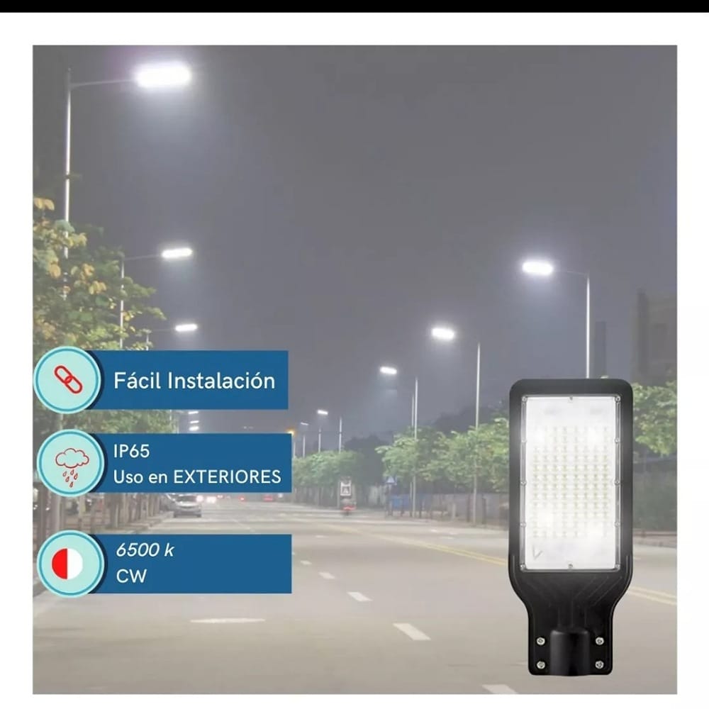 Lampara Alumbrado Publico Led 100w Suburbana Luz Blanca Ip65