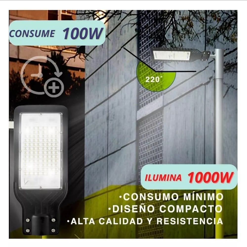 Lampara Alumbrado Publico Led 100w Suburbana Luz Blanca Ip65