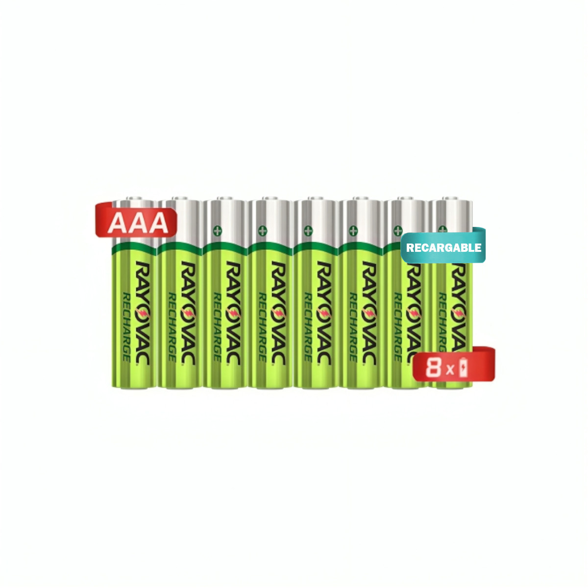 8 Pilas Baterias Recargables Rayovac Tamaño AAA 650 mAh.