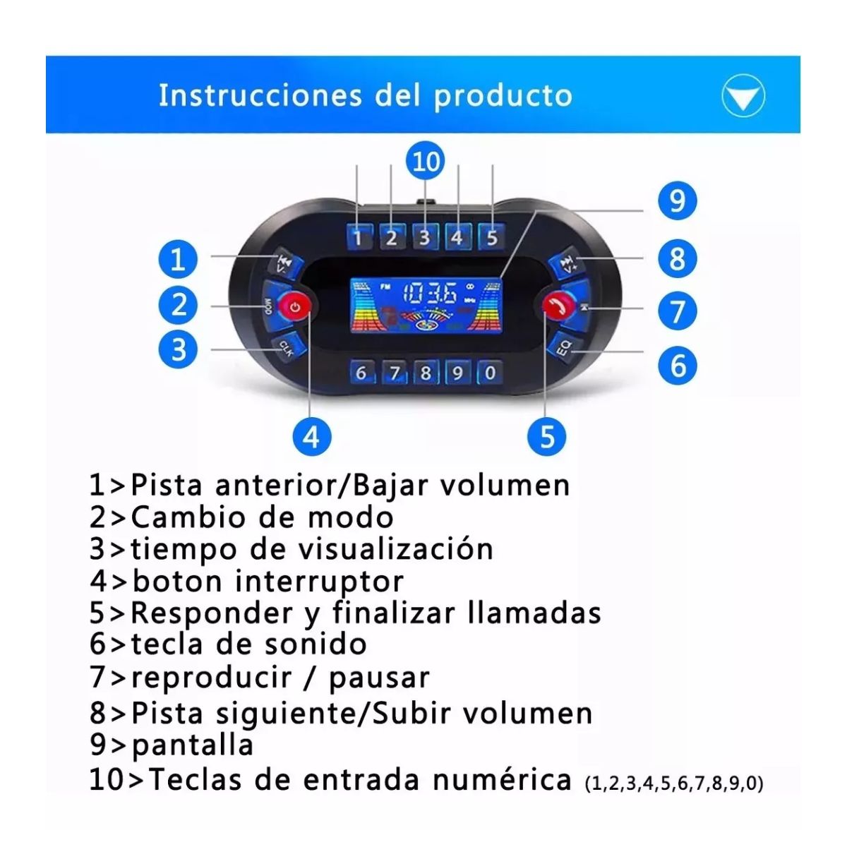 Estéreo Moto Bocinas Mp3 Usb Sd Bluetooth A Prueba De Agua negro
