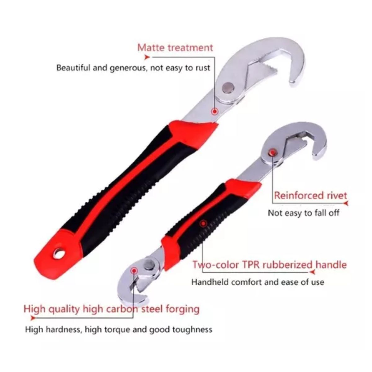 Llave Inglesa Universal 2pcs Ajustable Multiusos 8-32mm ROJO NEGRO