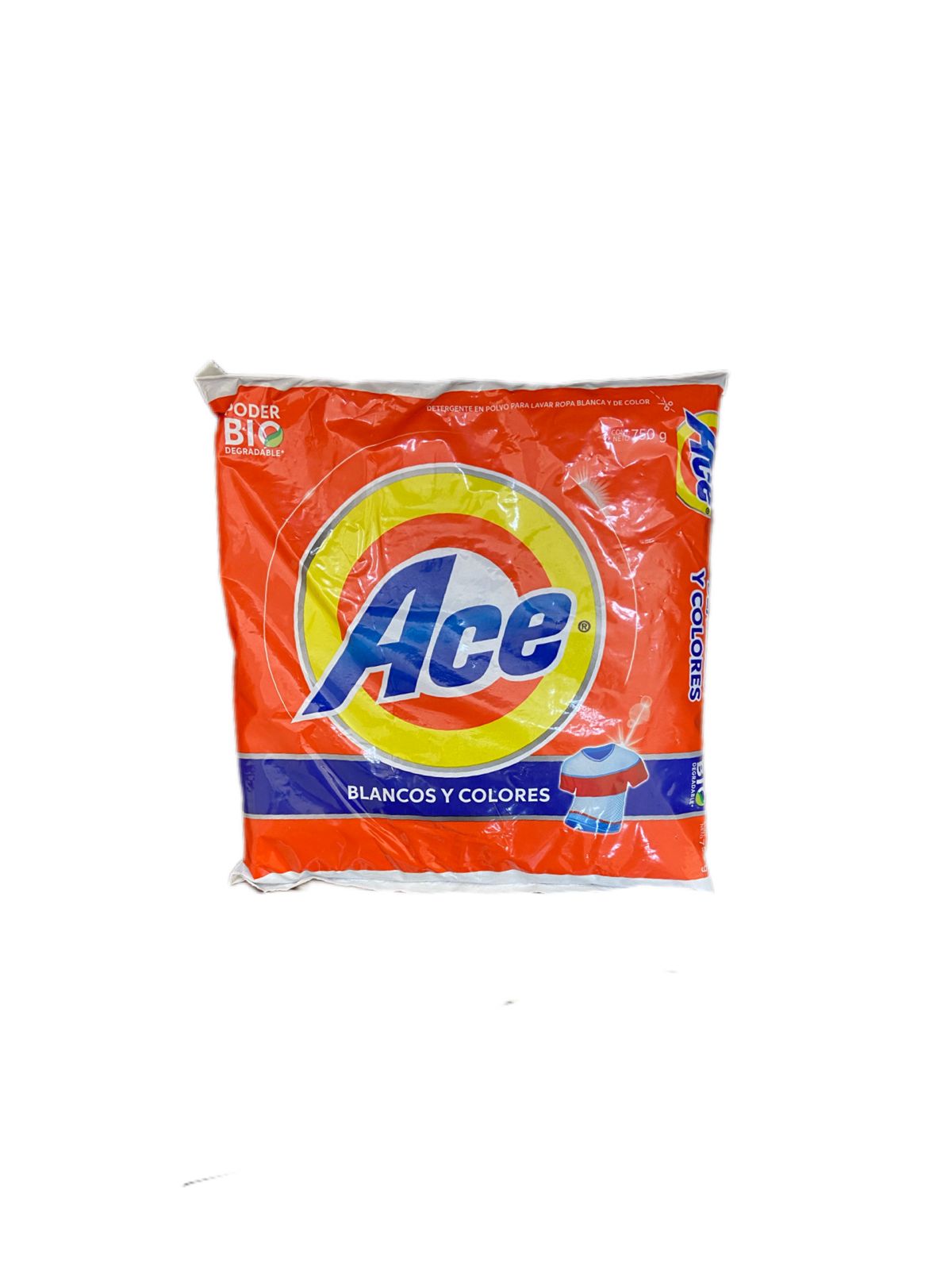 Detergente En Polvo Ace Blancos Y Colores 750 Gr Caja 12 Pz 