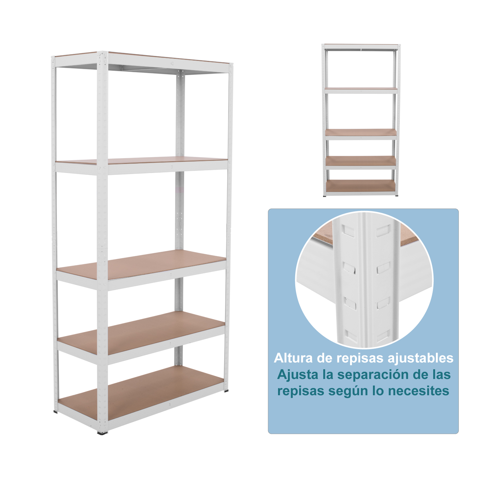 Onof Estante Metálico Rack Organizador para Hogar de 5 Niveles Rectangular