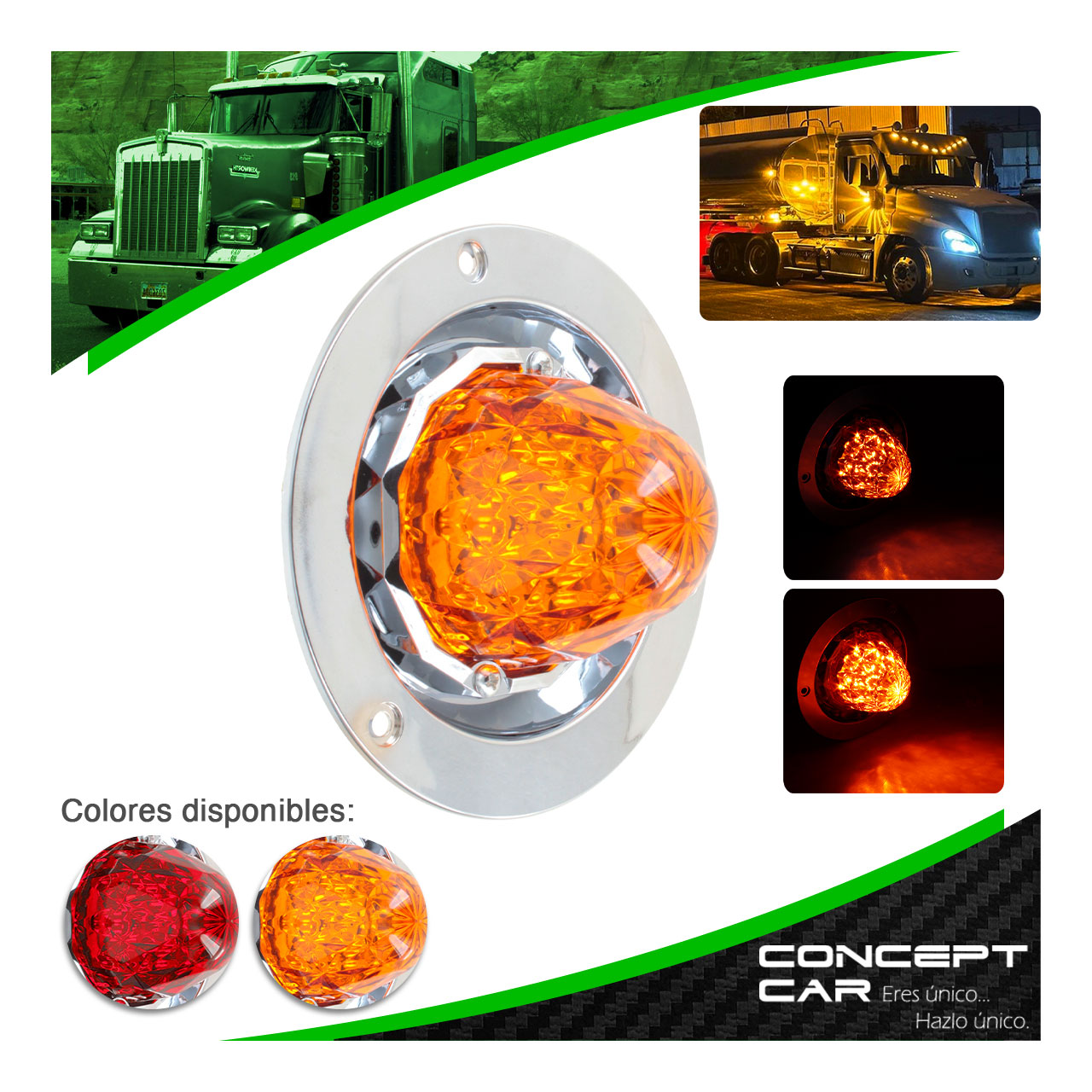 Plafon Redondo 7 Led Diamante Con Bisel 4 Pulgadas 12-24v