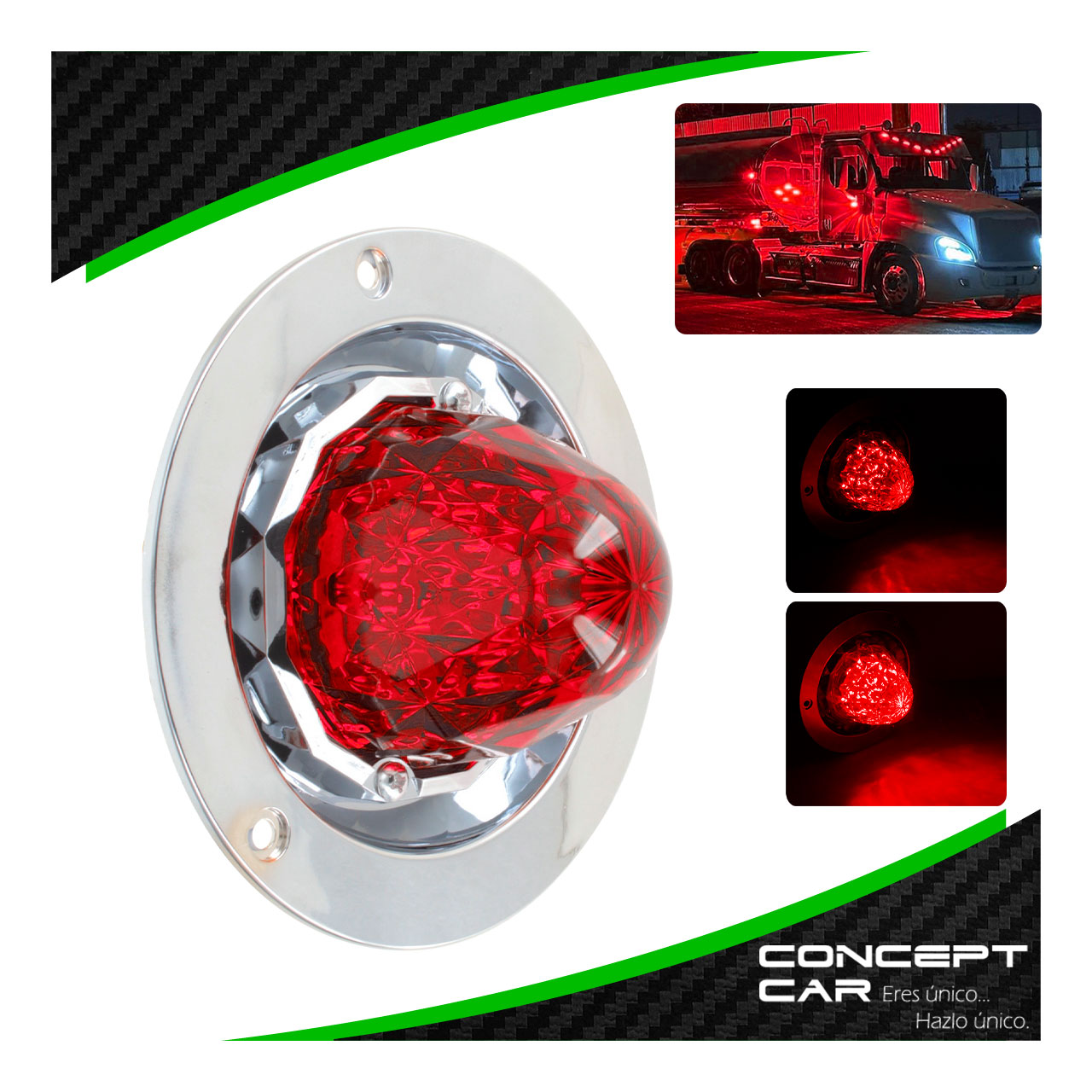 Plafon Redondo 7 Led Diamante Con Bisel 4 Pulgadas 12-24v