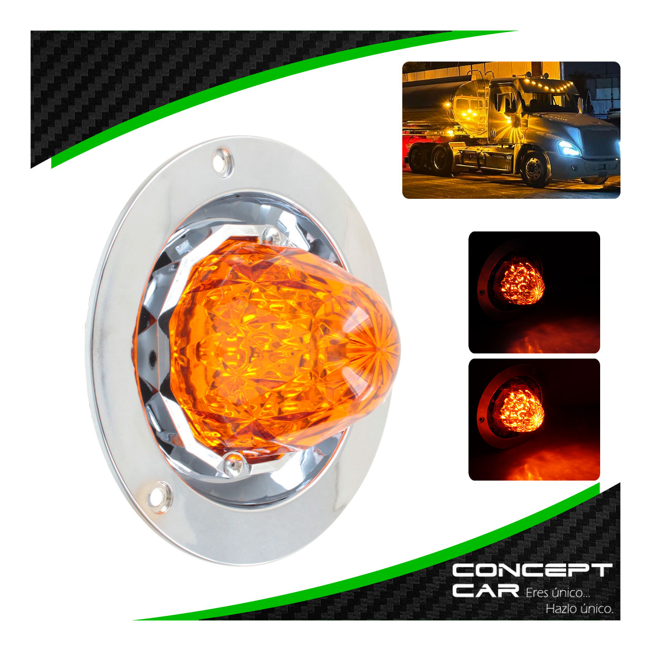 Plafon Redondo 7 Led Diamante Con Bisel 4 Pulgadas 12-24v