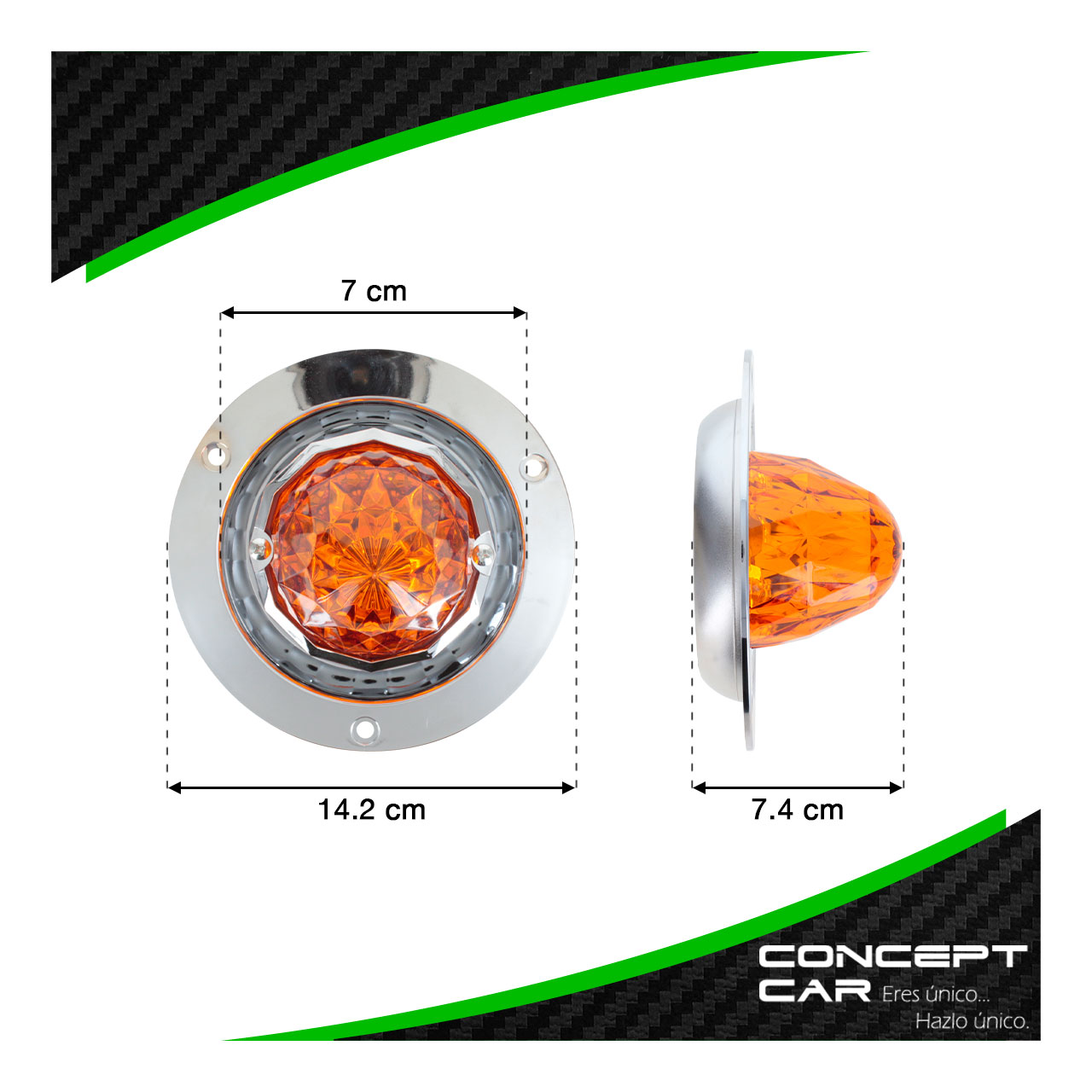 Plafon Redondo 7 Led Diamante Con Bisel 4 Pulgadas 12-24v