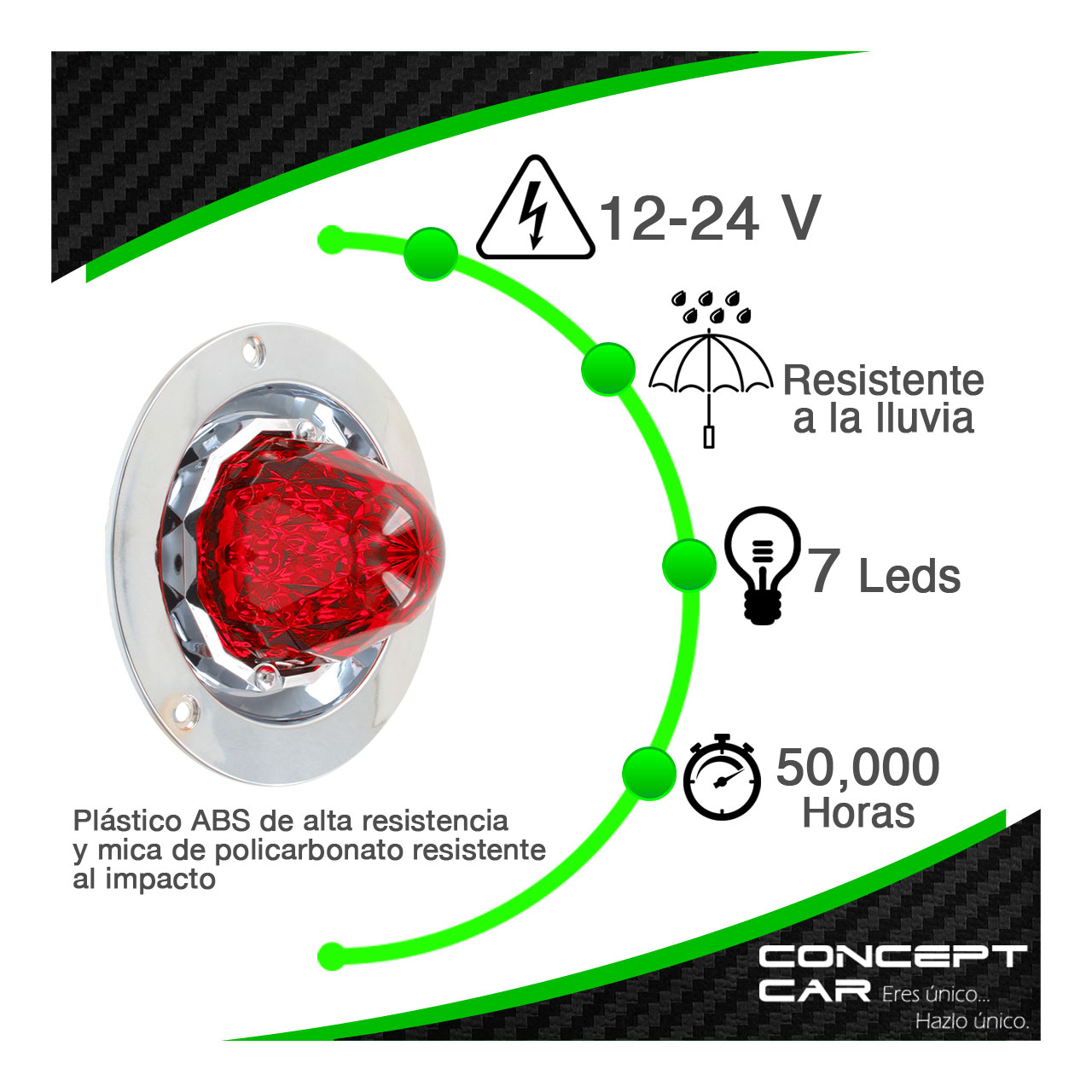 Plafon Redondo 7 Led Diamante Con Bisel 4 Pulgadas 12-24v