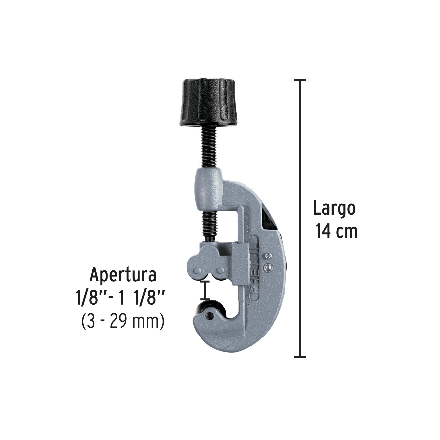 CORTADOR DE TUBO DE COBRE 1/8" A 1-1/8" CUCHILLA 17MM, PRETUL 20960