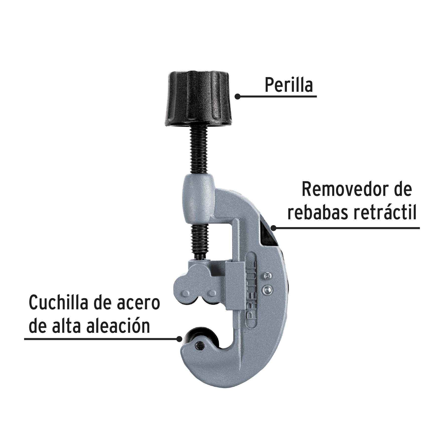 CORTADOR DE TUBO DE COBRE 1/8" A 1-1/8" CUCHILLA 17MM, PRETUL 20960