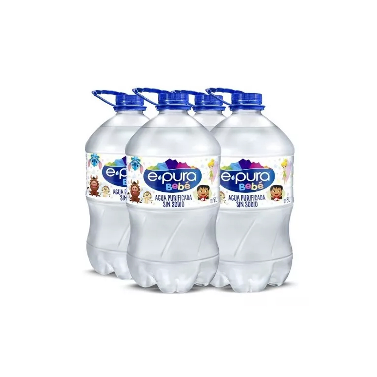 4 Piezas de Agua Epura para Bebé Purificada sin Sodio de 5 litros c/u