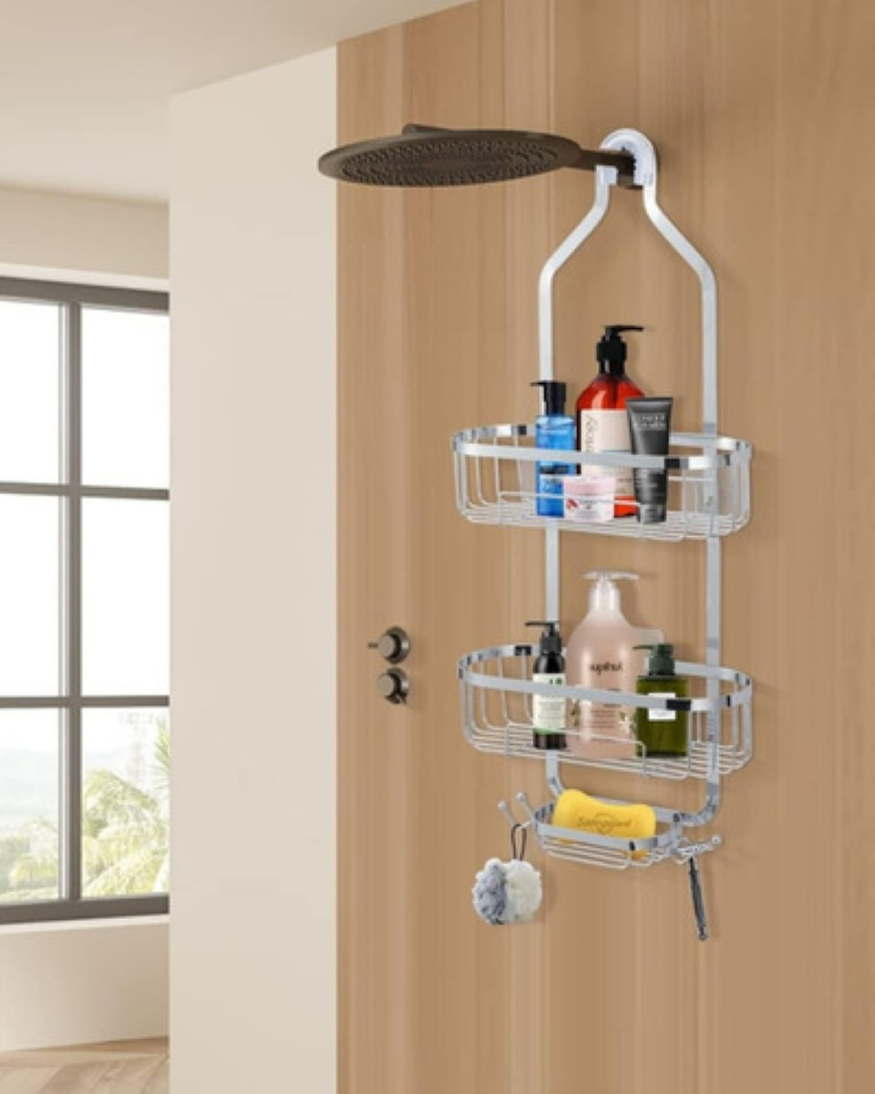 Estantes Organizador Ducha Y Jaboneras Accesorios Para Baño Gris