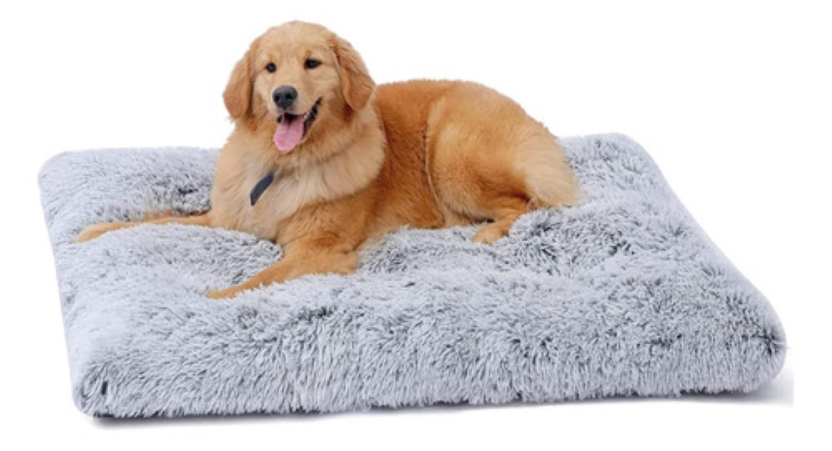 Cama Suave Para Mascotas De Gato Y Perro, Cuadrada gris
