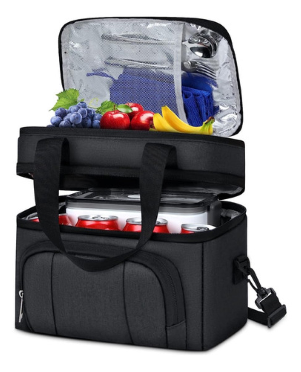 Loncheras Termicas Aislante De Gran Portátil negro