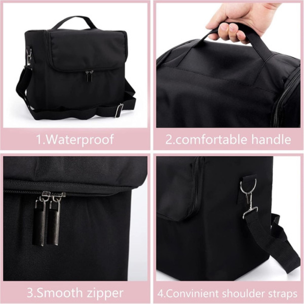 Maletines De Maquillaje Profesional Neceser Uñas 4 Niveles Negro